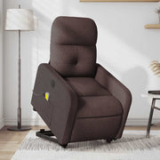 elektrisk massagestol med løftefunktion stof mørkebrun