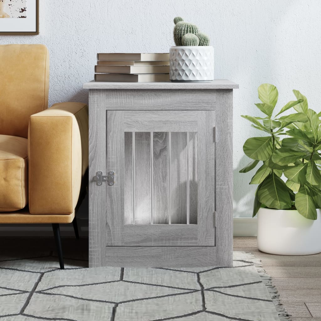 hundebur 55x75x65 cm konstrueret træ grå sonoma-eg