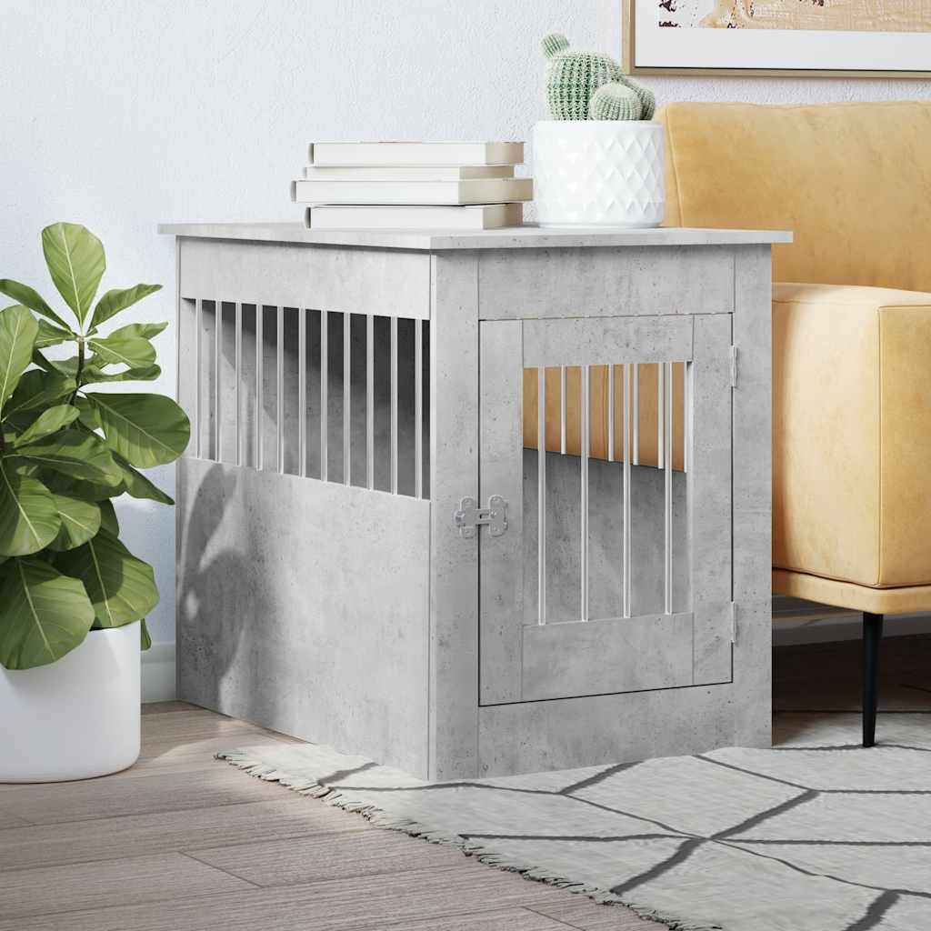 Hundebur 55x80x68 Cm Konstrueret Træ Betongrå - Vidaxl