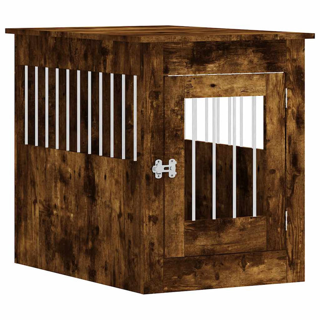 hundebur 55x80x68 cm konstrueret træ røget egetræsfarve