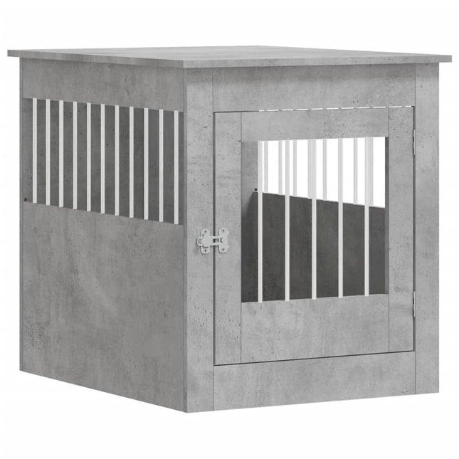 hundebur 64,5x80x71 cm konstrueret træ betongrå