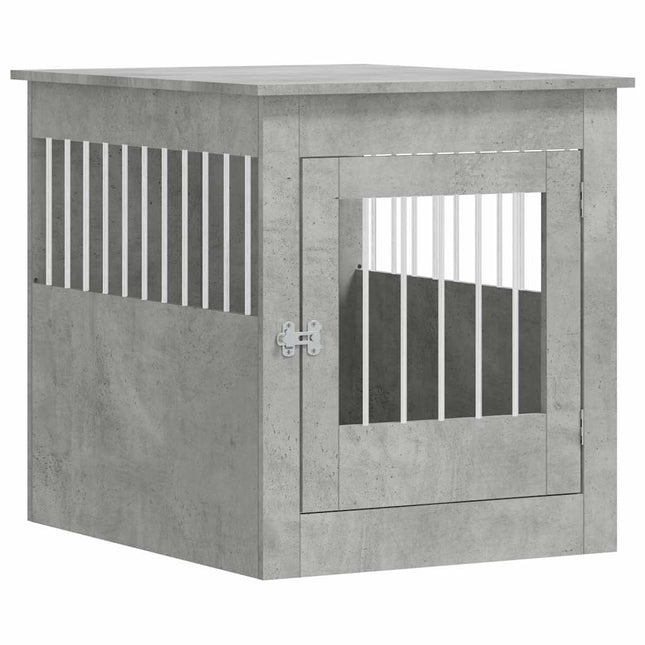 hundebur 64,5x80x71 cm konstrueret træ betongrå