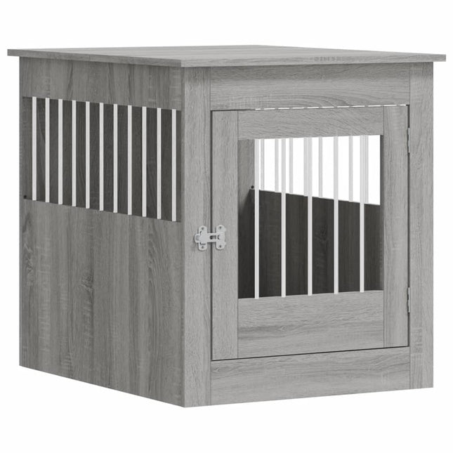 hundebur 64,5x80x71 cm konstrueret træ grå sonoma-eg