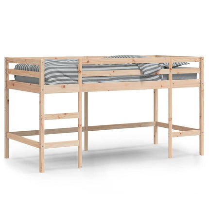 højseng med stige 90x190 cm massivt fyrretræ