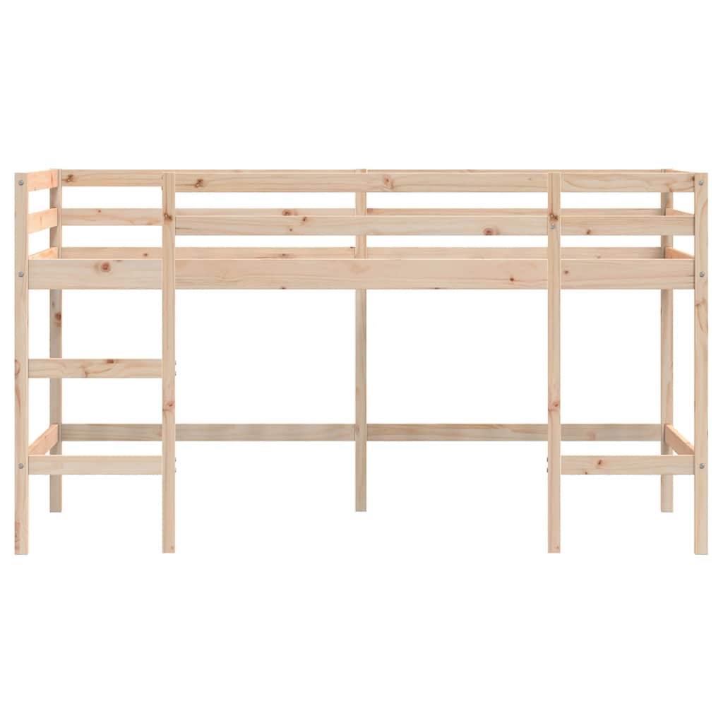 højseng med stige 90x190 cm massivt fyrretræ