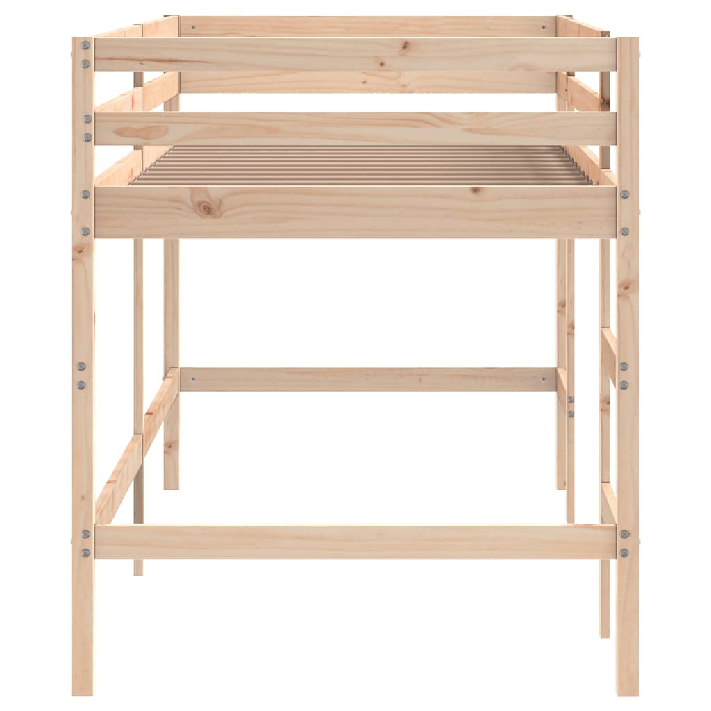 højseng med stige 90x190 cm massivt fyrretræ