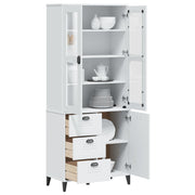vitrineskab VIKEN 80x40x190 cm massivt fyrretræ hvid