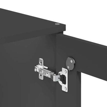 skænk VIKEN 80x40x190 cm massivt fyrretræ antracitgrå