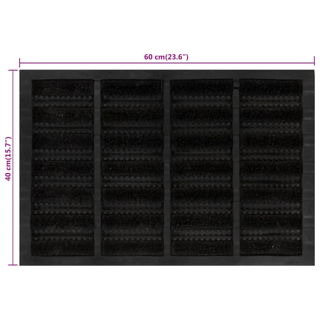 dørmåtte 40x60 cm rektangulær gummi og coir