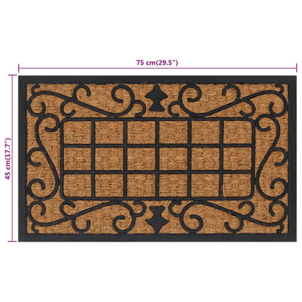 dørmåtte 45x75 cm rektangulær gummi og coir