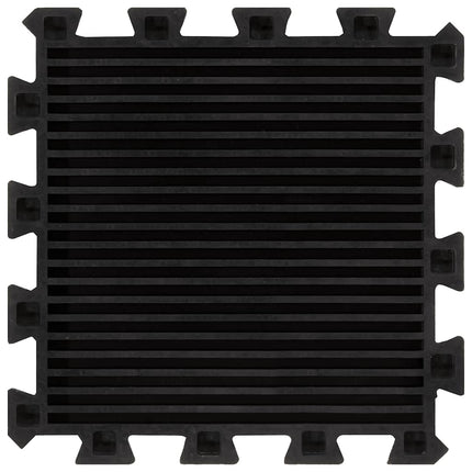 gulvmåtter 16 stk. 30x30 cm 16 mm gummi sort