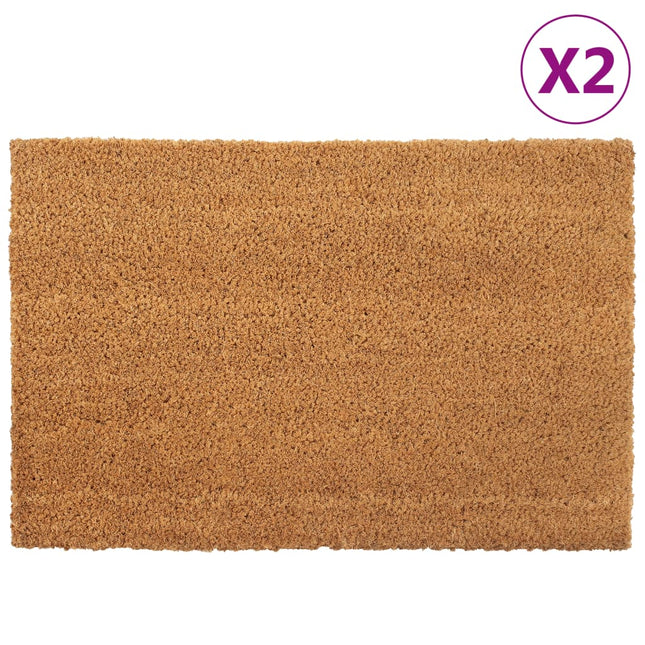 dørmåtter 2 stk. 40x60 cm tuftet coir naturfarvet