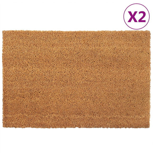 dørmåtter 2 stk. 40x60 cm tuftet coir naturfarvet