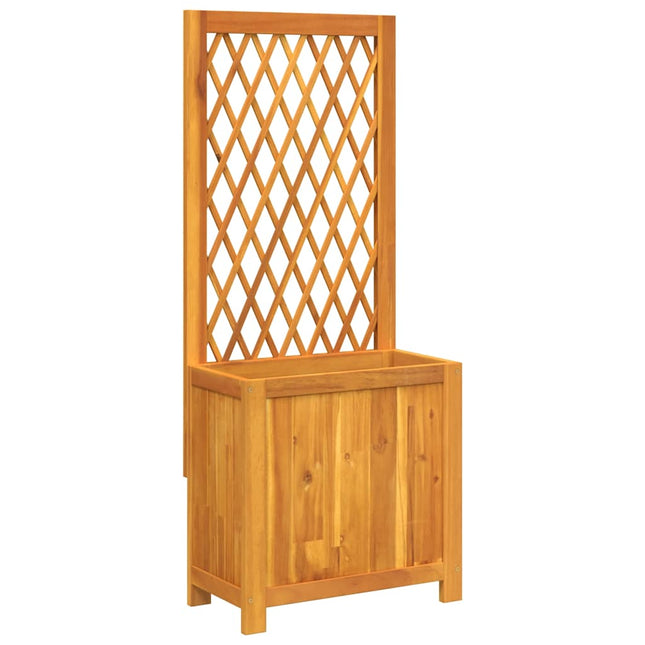 plantekasse med espalier 55x29,5x132 cm massivt akacietræ