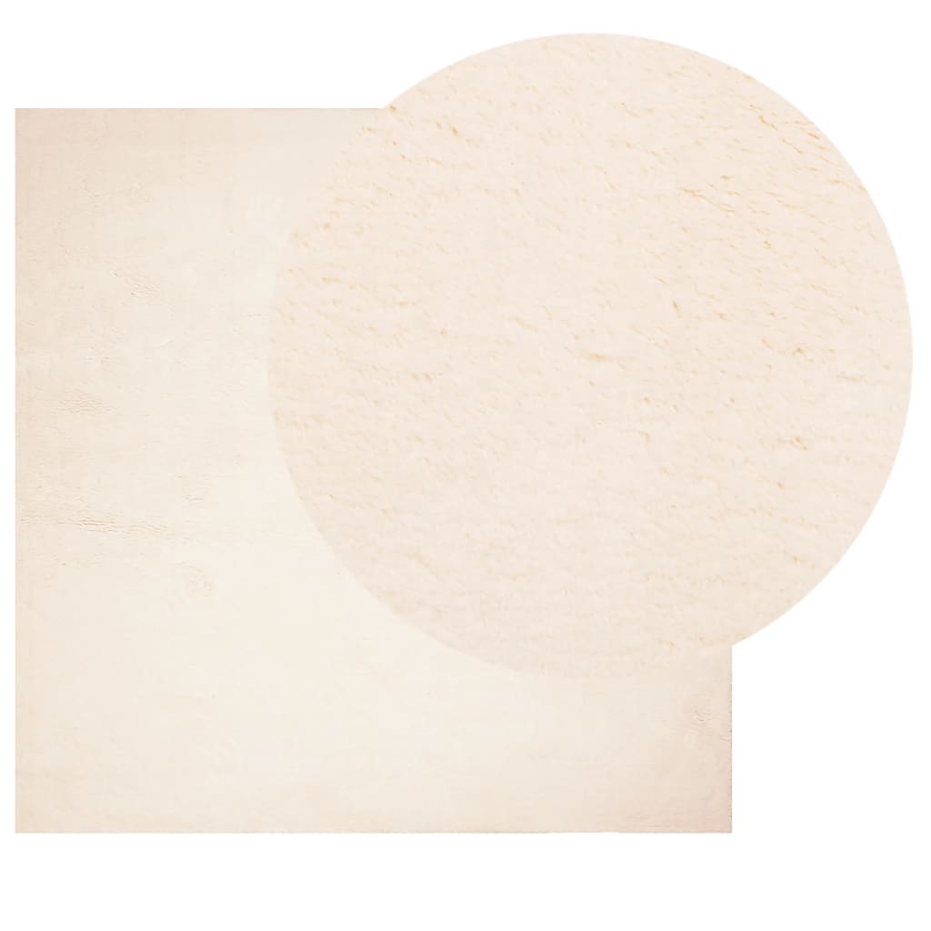 gulvtæppe HUARTE 240x240 cm kort luv og vaskbart beige