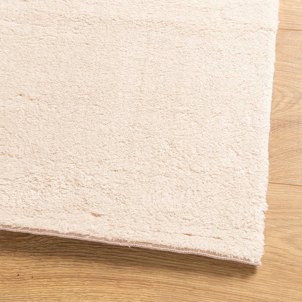 gulvtæppe HUARTE 240x240 cm kort luv og vaskbart beige