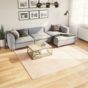gulvtæppe HUARTE 240x240 cm kort luv og vaskbart beige