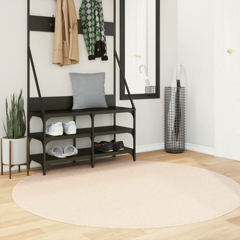 vidaXL Huarte - Gulvtæppe - Ø160 cm - beige