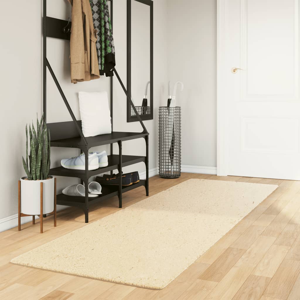 vidaXL Huarte - Gulvtæppe - 80x250 cm - hvid