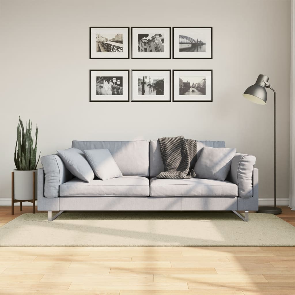 vidaXL Huarte - Gulvtæppe - 100x200 cm - hvid