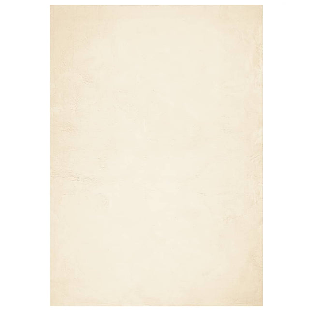 gulvtæppe HUARTE 160x230 cm kort luv og vaskbart cremefarvet