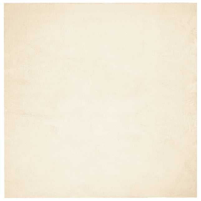 gulvtæppe HUARTE 200x200 cm kort luv og vaskbart cremefarvet