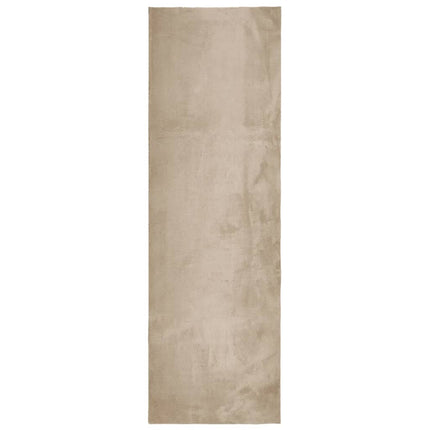 gulvtæppe HUARTE 80x250 cm kort luv og vaskbart sandfarvet
