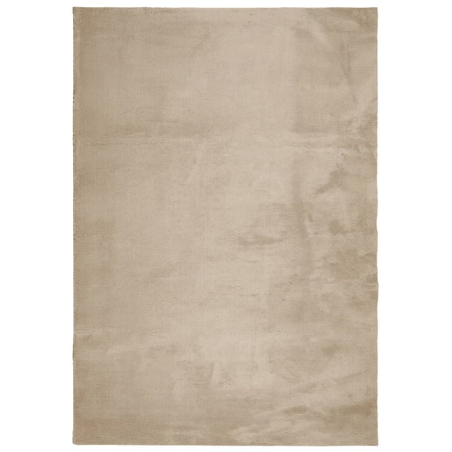 gulvtæppe HUARTE 160x230 cm kort luv og vaskbart sandfarvet