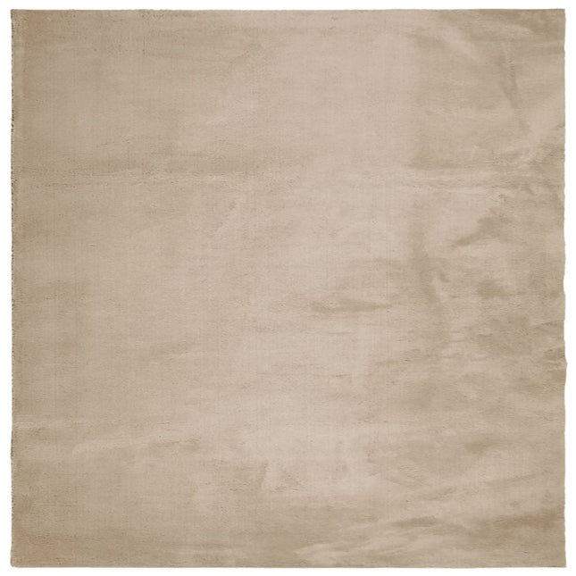 gulvtæppe HUARTE 240x240 cm kort luv og vaskbart sandfarvet