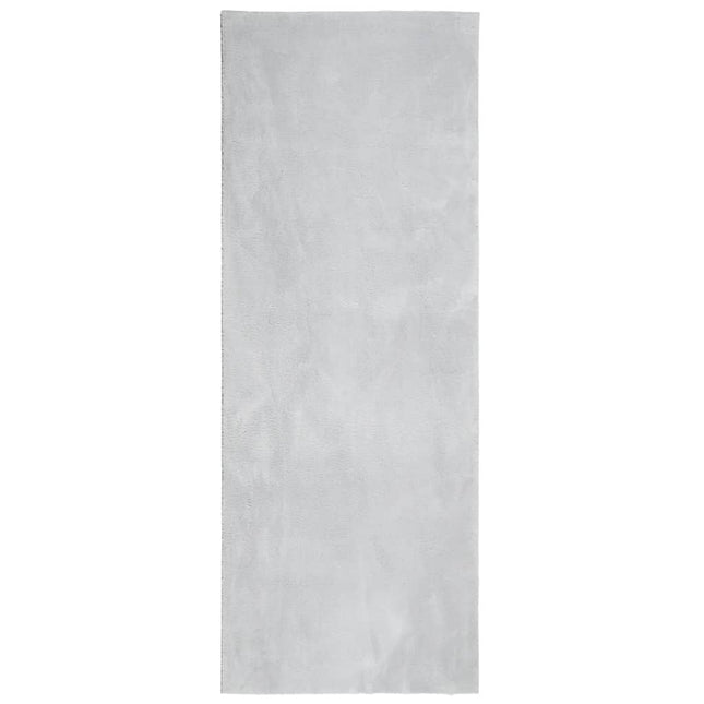 gulvtæppe HUARTE 80x200 cm kort luv og vaskbart grå