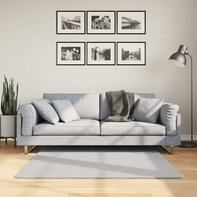 gulvtæppe HUARTE 120x120 cm kort luv og vaskbart grå