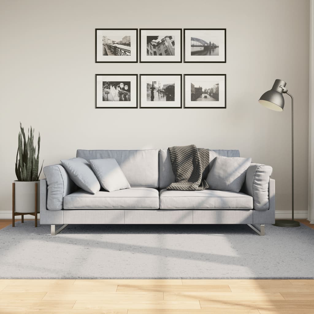 gulvtæppe HUARTE 160x230 cm kort luv og vaskbart grå billede