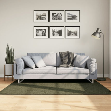 gulvtæppe HUARTE 120x170 cm kort luv og vaskbart skovgrøn