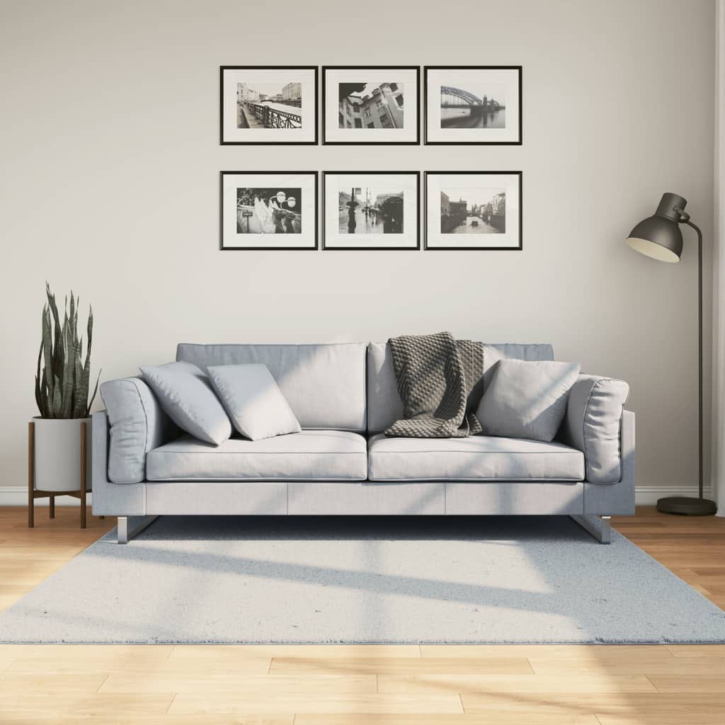 Gulvtæppe Huarte Kort Luv Og Vaskbart Blå - 160 x 160 cm