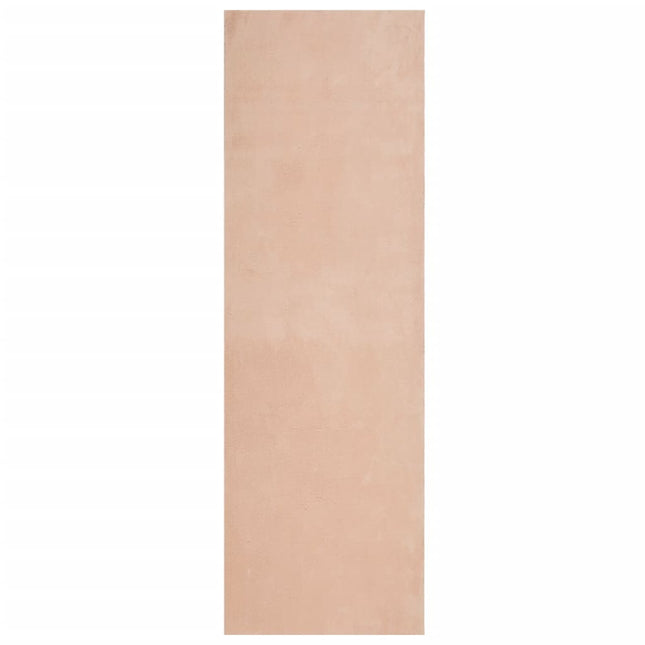 gulvtæppe HUARTE 80x250 cm kort luv og vaskbart rosa