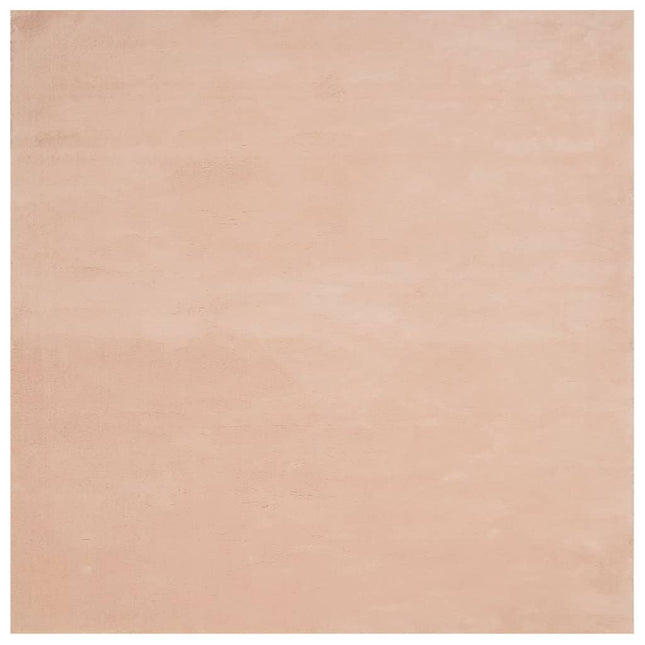 gulvtæppe HUARTE 160x160 cm kort luv og vaskbart rosa