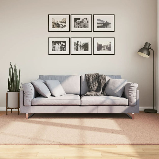 gulvtæppe HUARTE 160x230 cm kort luv og vaskbart rosa