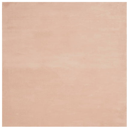 gulvtæppe HUARTE 200x200 cm kort luv og vaskbart rosa