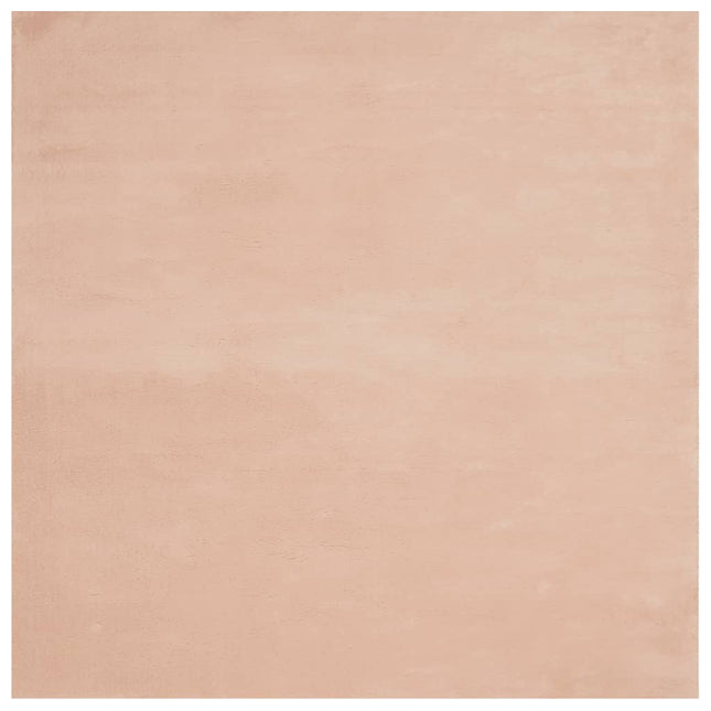 gulvtæppe HUARTE 200x200 cm kort luv og vaskbart rosa