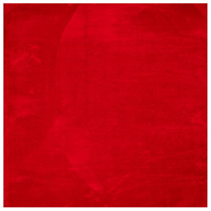 gulvtæppe HUARTE 160x160 cm kort luv og vaskbart rød