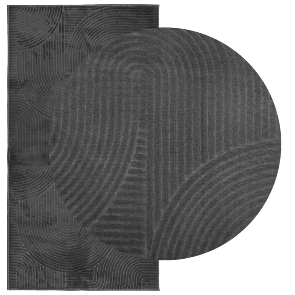gulvtæppe IZA 80x150 cm kort luv skandinavisk look antracitgrå