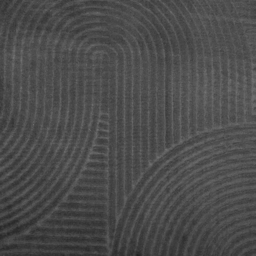 gulvtæppe IZA 200x280 cm kort luv skandinavisk look antracitgrå