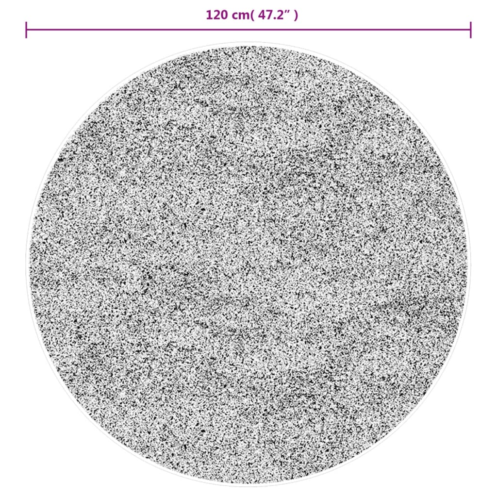 gulvtæppe IZA Ø 120 cm cm kort luv skandinavisk look antracit