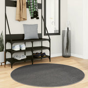 gulvtæppe IZA Ø 120 cm cm kort luv skandinavisk look antracit