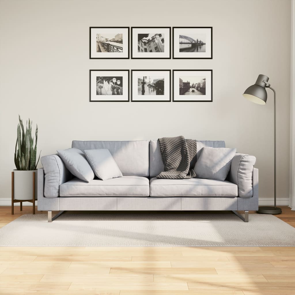 gulvtæppe IZA 100x200 cm kort luv skandinavisk look cremefarvet