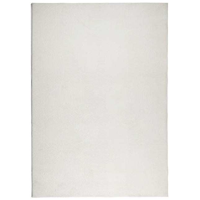 gulvtæppe IZA 160x230 cm kort luv skandinavisk look cremefarvet