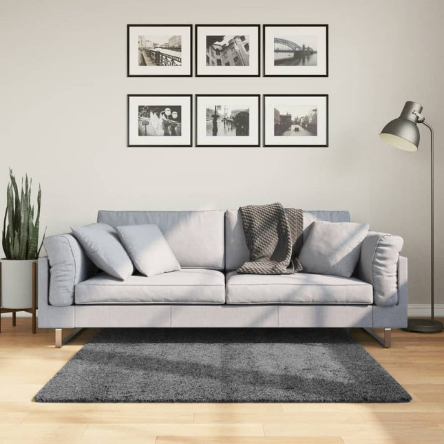 gulvtæppe OVIEDO 120x120 cm kort luv antracitgrå