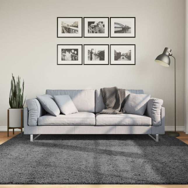 gulvtæppe OVIEDO 200x200 cm kort luv antracitgrå