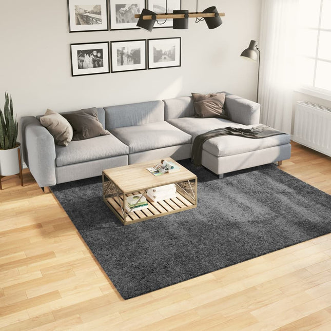 gulvtæppe OVIEDO 240x240 cm kort luv antracitgrå