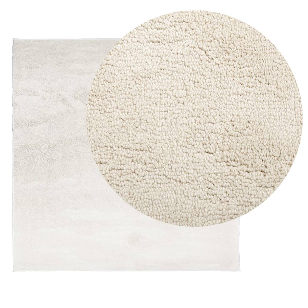 gulvtæppe OVIEDO 200x200 cm kort luv beige